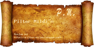 Pilter Milán névjegykártya